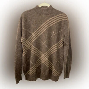 100% Cashmere Maison MonTagut Paris Vintage Dark Brown  Crewneck Sweater Size L
